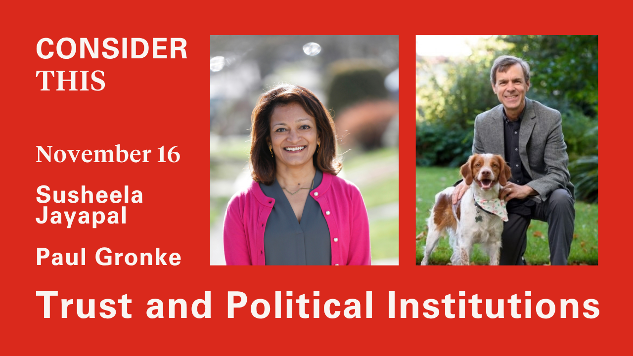 Photos of Susheela Jayapal and Paul Gronke