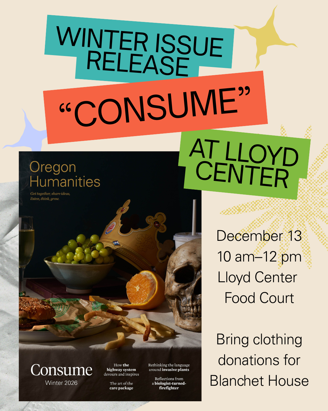 Photo of Winter Issue Release: "Consume" at Lloyd Center