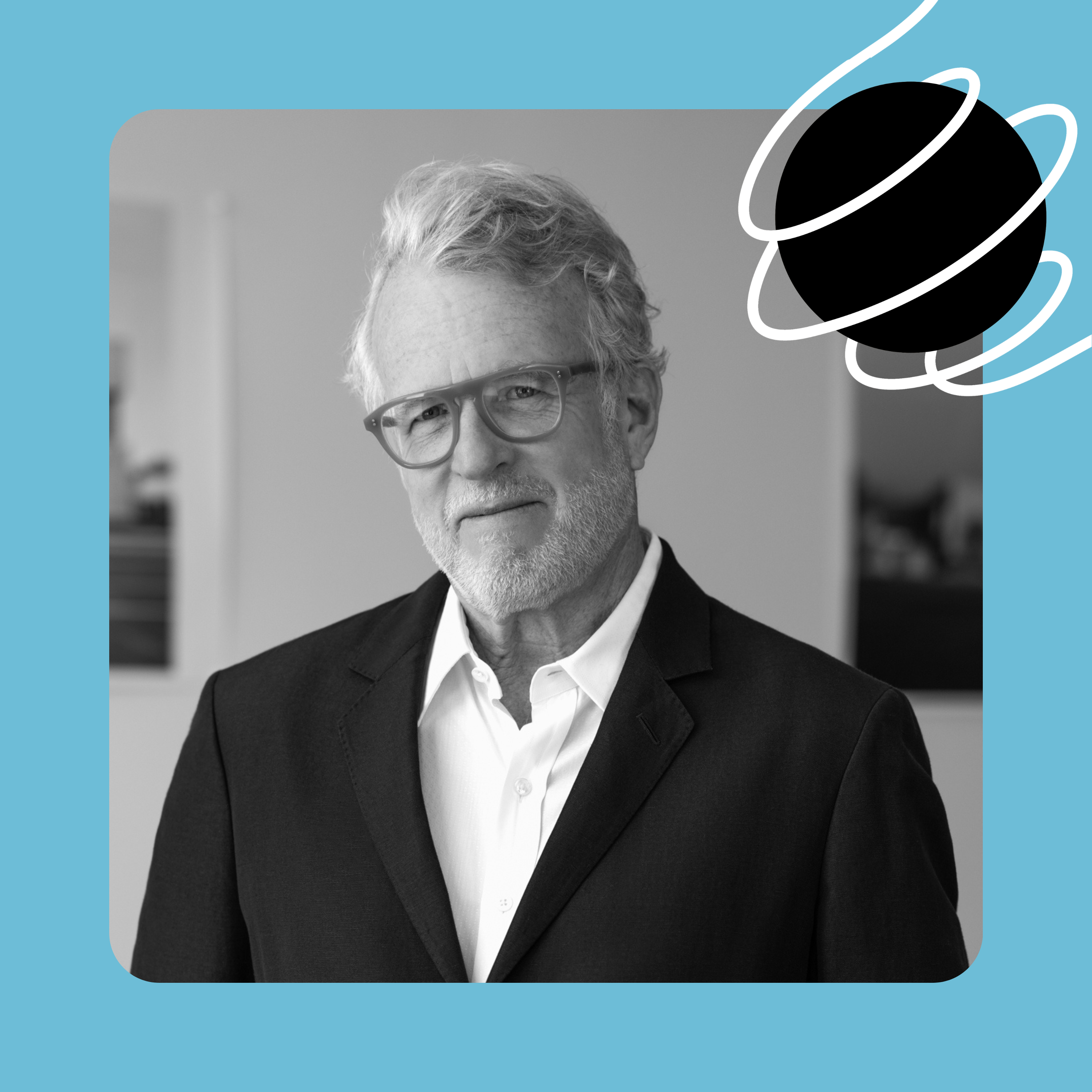 A black-and-white photo of Brad Cloepfil